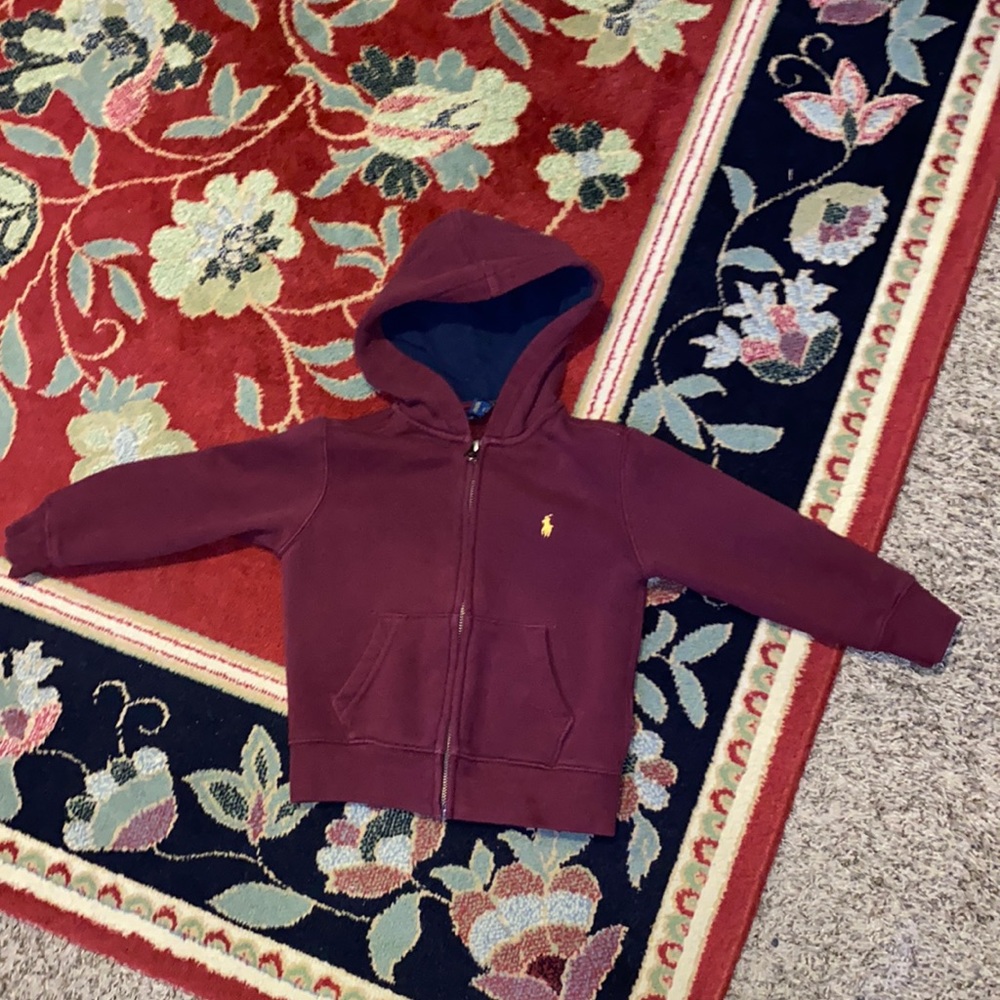 Burgundy polo jacket lightly worn.